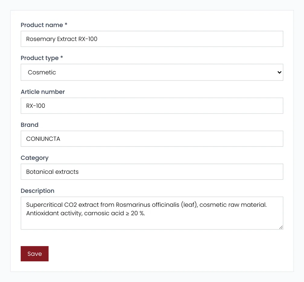 Product form in ANALYSUS